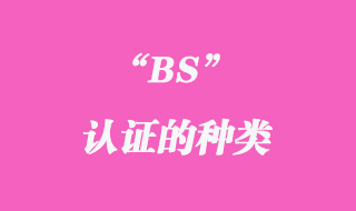 BS认证的种类