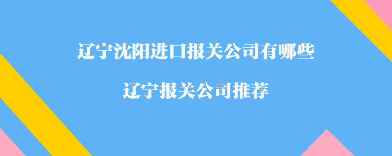 辽宁沈阳进口报关公司有哪些？辽宁报关公司推荐