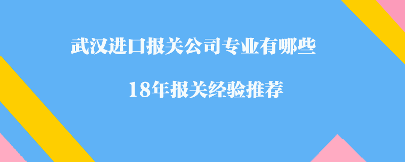 武汉进口报关公司专业有哪些?18年报关经验推荐