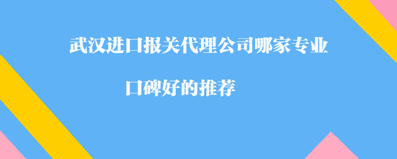 武汉进口报关代理公司哪家专业？口碑好的推荐