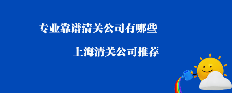 专业靠谱清关公司有哪些？上海清关公司推荐