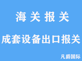 成套设备出口报关手续代理文章分析