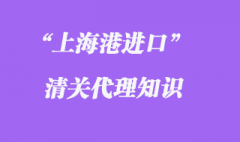 上海港进口清关代理专业相关知识