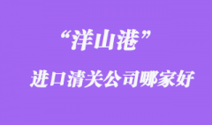 洋山港清关报关公司哪家好_外高桥清关公司