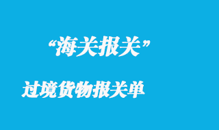 过境货物报关单