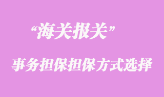 海关事务担保担保方式的选择
