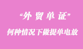 何种情况下做提单电放