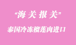 泰国冷冻榴莲肉如何进口到上海清关