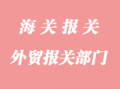 外贸报关涉及部门