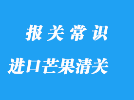 上海港进口芒果清关的资料以及流程