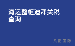 海运整柜迪拜关税查询