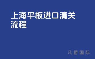 上海平板进口清关流程