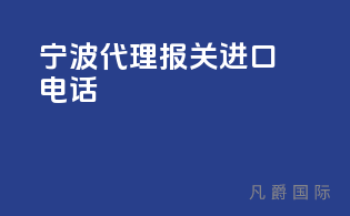 宁波代理报关进口电话